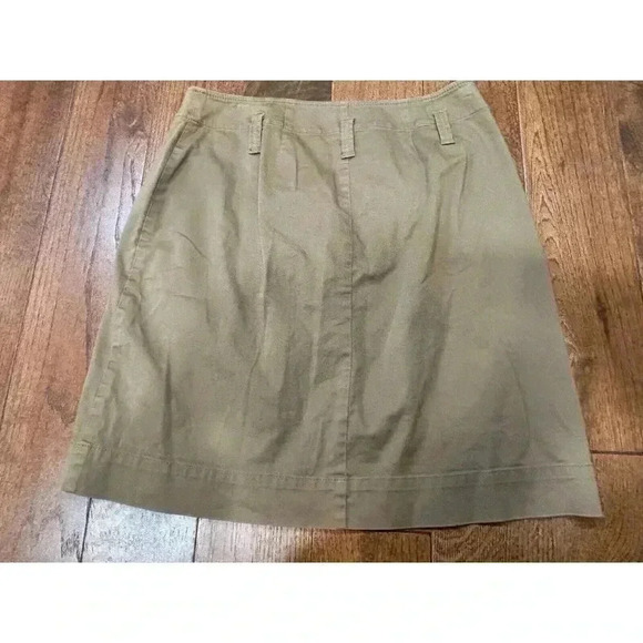 Ann Taylor Khaki Trench Coat Style A-Line Mini Skirt Twill Buttons Womens 10 - Picture 5 of 8